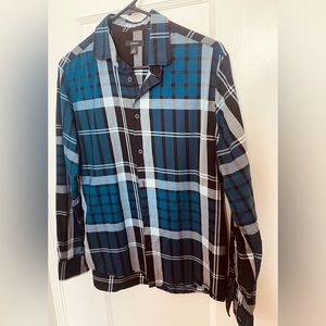 Alfani Blue Plaid Shirt
